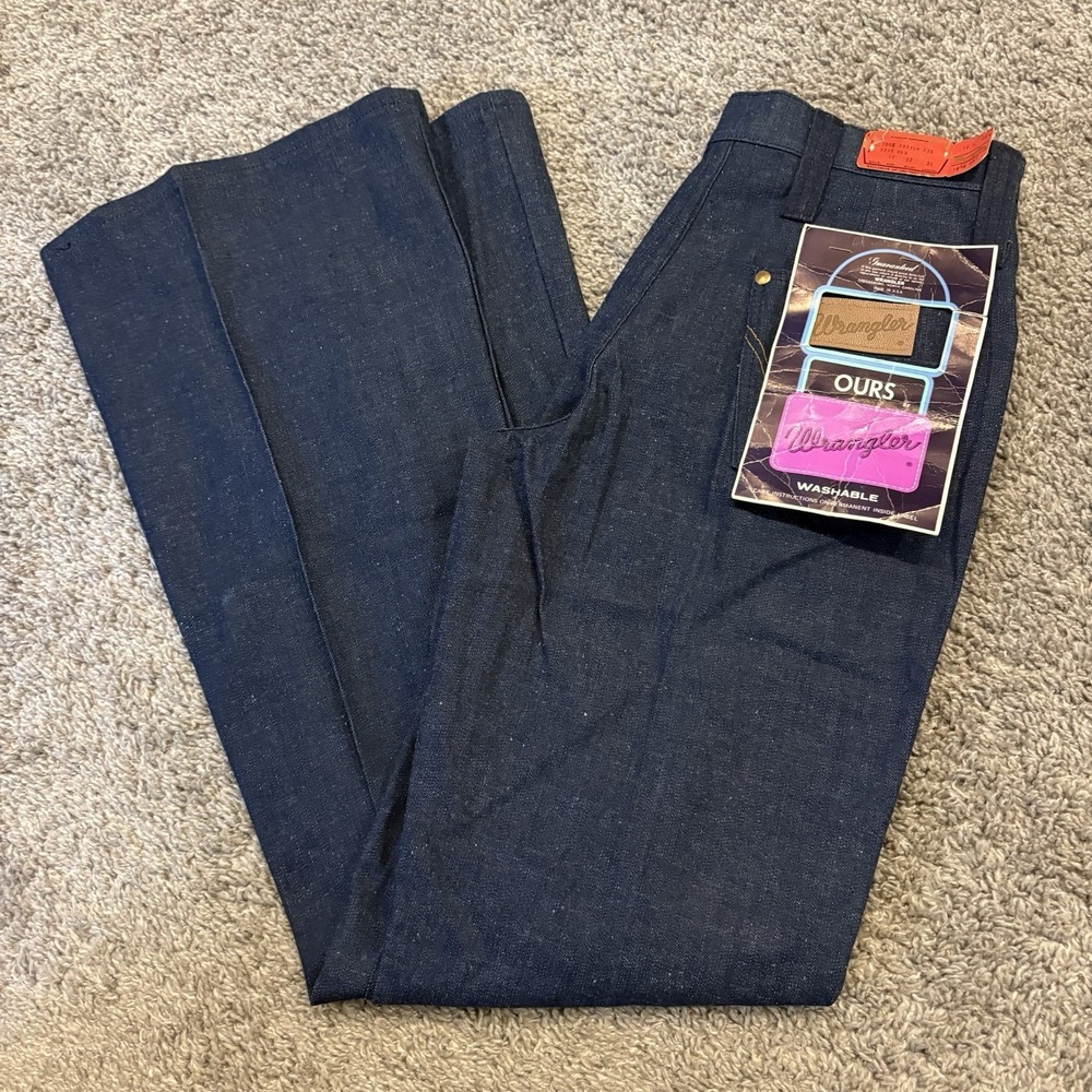 Vintage 70s Wrangler Ours Bell Bottom Patch Pocket Flare Jeans FIT 30x32 USA NOS